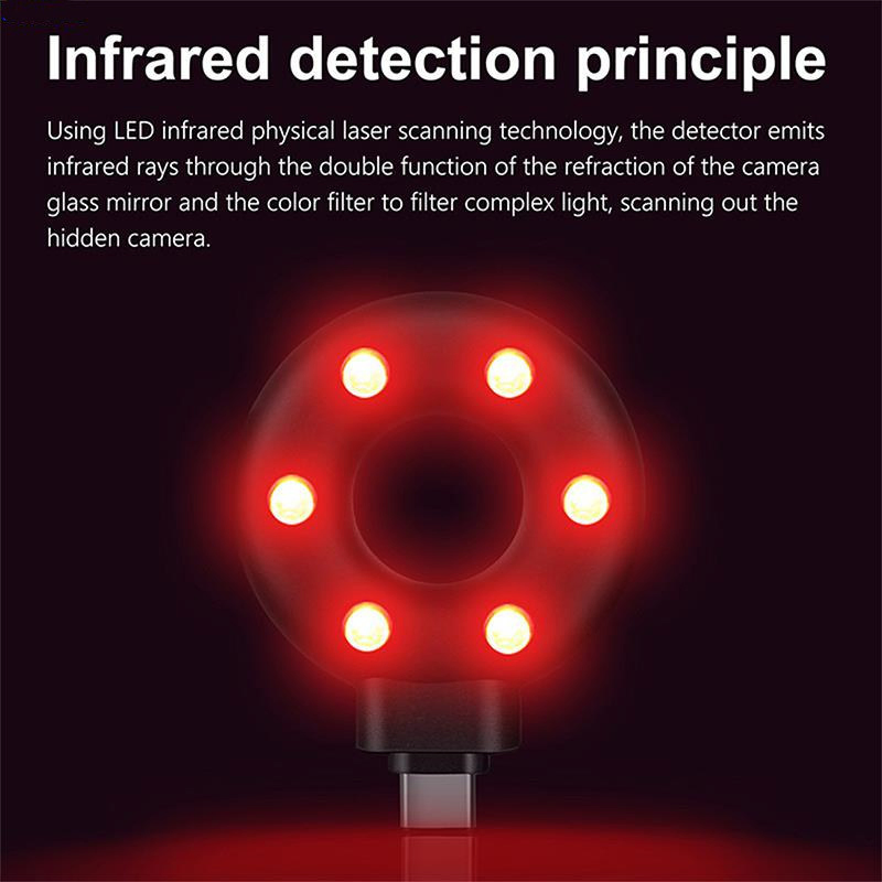 with LED Lamp and Color Filter Advanced Infrared Hidden Camera Finder Vs-S3000 Compact Anti-Camera Detector for Travelers
