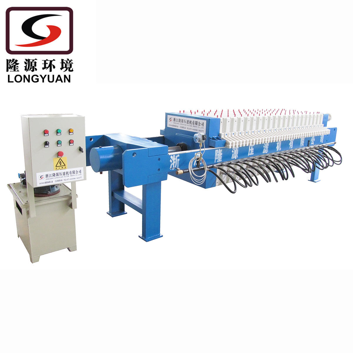 Zhejiang Longyuan 800 Series PP Hydraulic Filter Press of Solid Liquid Separation Equipment