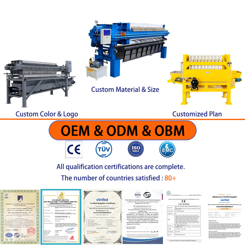 Automatic Porous Cloth Type Mining Automotive Polypropylene Sewage Industry Plate Dewatering Hydraulic Oil Filter Press