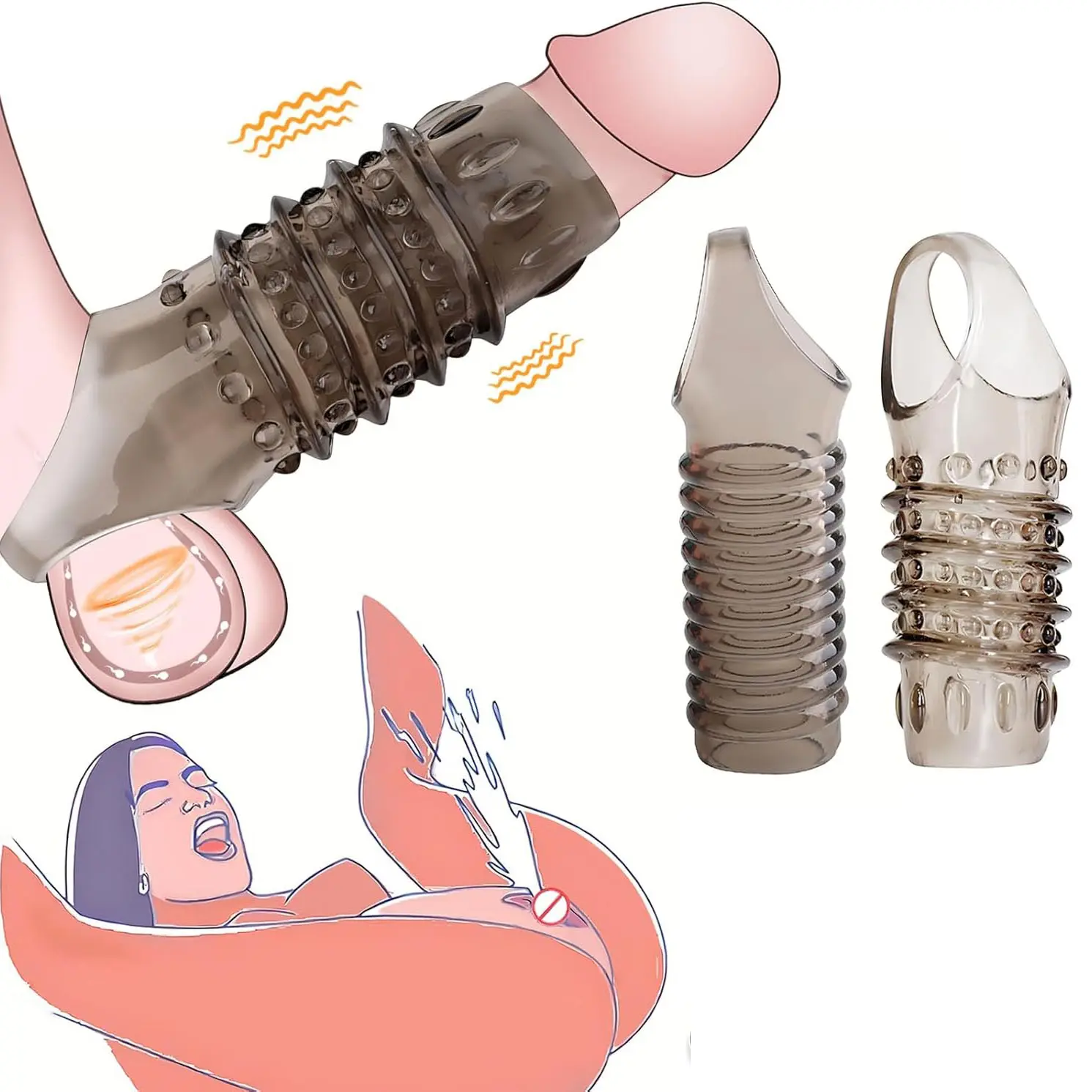 OEM Penis Sleeve Cock Sleeve Enlarge Extender Condom Products, Product