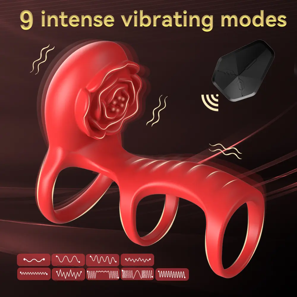 ODM APP remote control rose lock cock ring vibrator penis sleeve Product, Suppliers