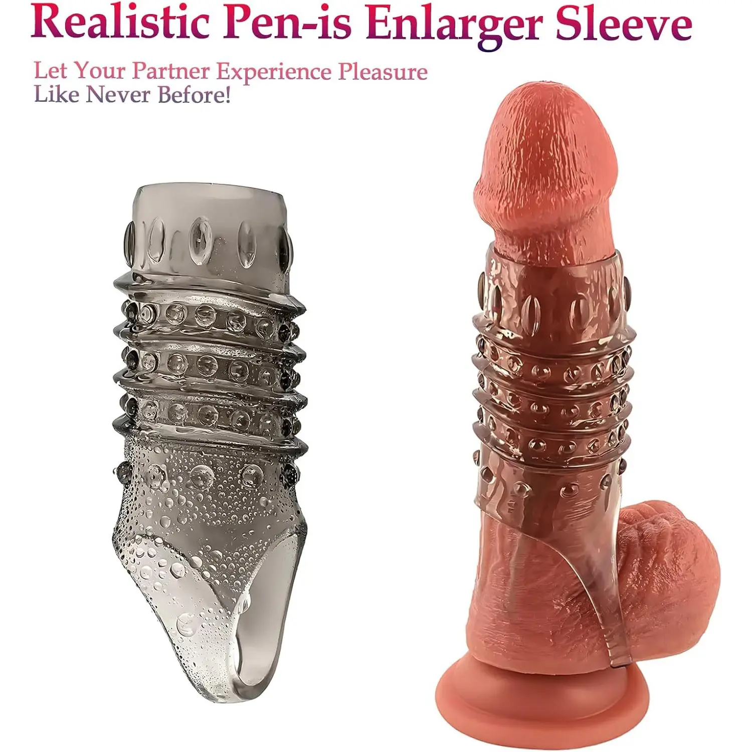 OEM Penis Sleeve Cock Sleeve Enlarge Extender Condom Products, Product