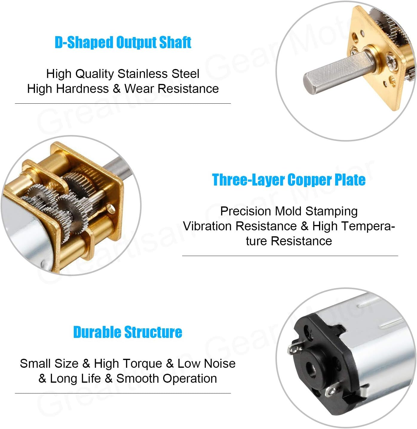 Long Life Low Noise N20 DC 6V Motor With Reducer Custom Ratio