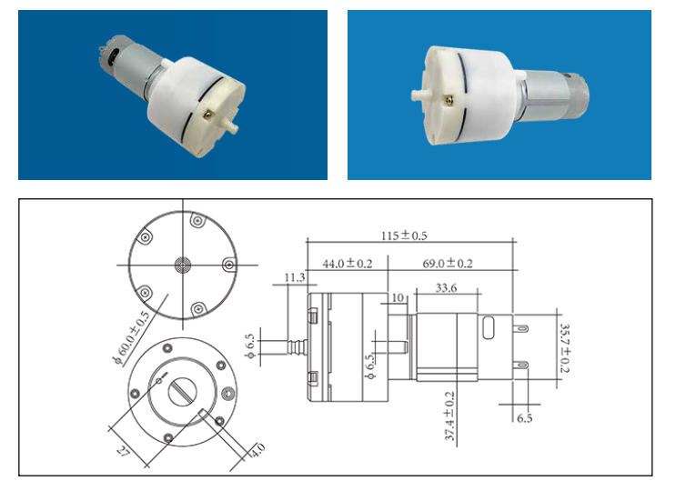 555 DC Air Pump Motor Detail 1