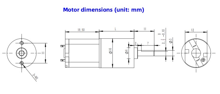 16P-1636 Brushed 12V DC Gear Motor Full Metal 16mm Micro High Torque Low Noise CE/ROHS Certified for Electric Bicycle Fan