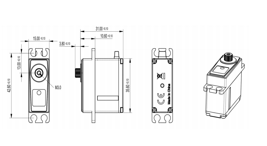 25g Servo Semimetal Aircraft Airplane Coreless Micro Servo Coreless Servo High Speed Motor