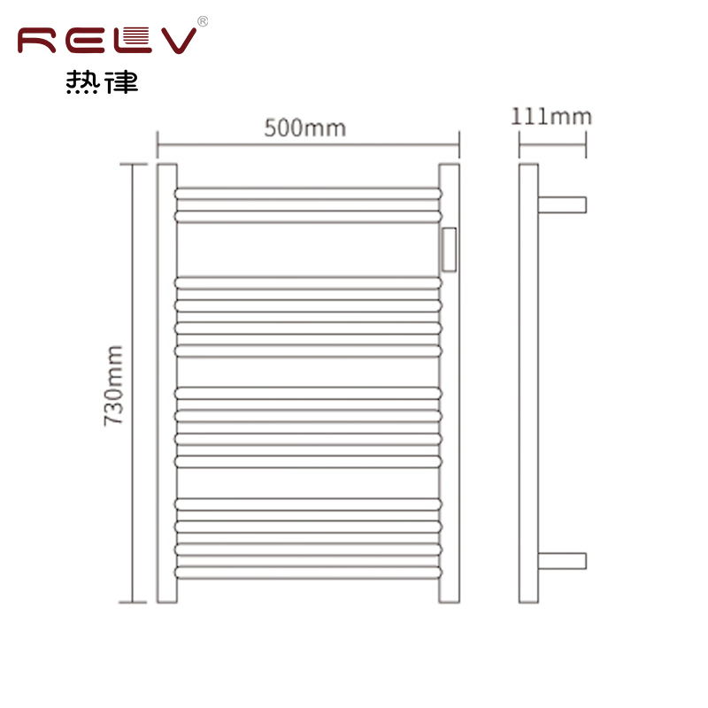 304 Toallero eléctrico de acero inoxidable montado en la pared con estante, radiador para baño con barras personalizables