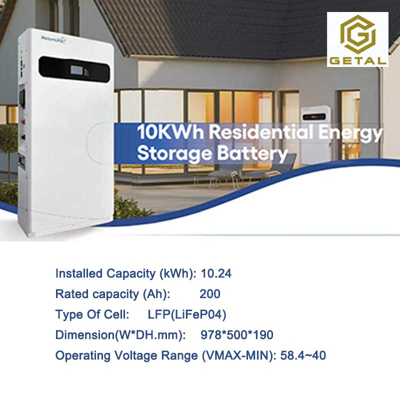 Supercapacitor LiFePO4 Batería de litio solar 51.2V 5kwh 10kwh 20kwh 30kwh Batería de almacenamiento de energía doméstica