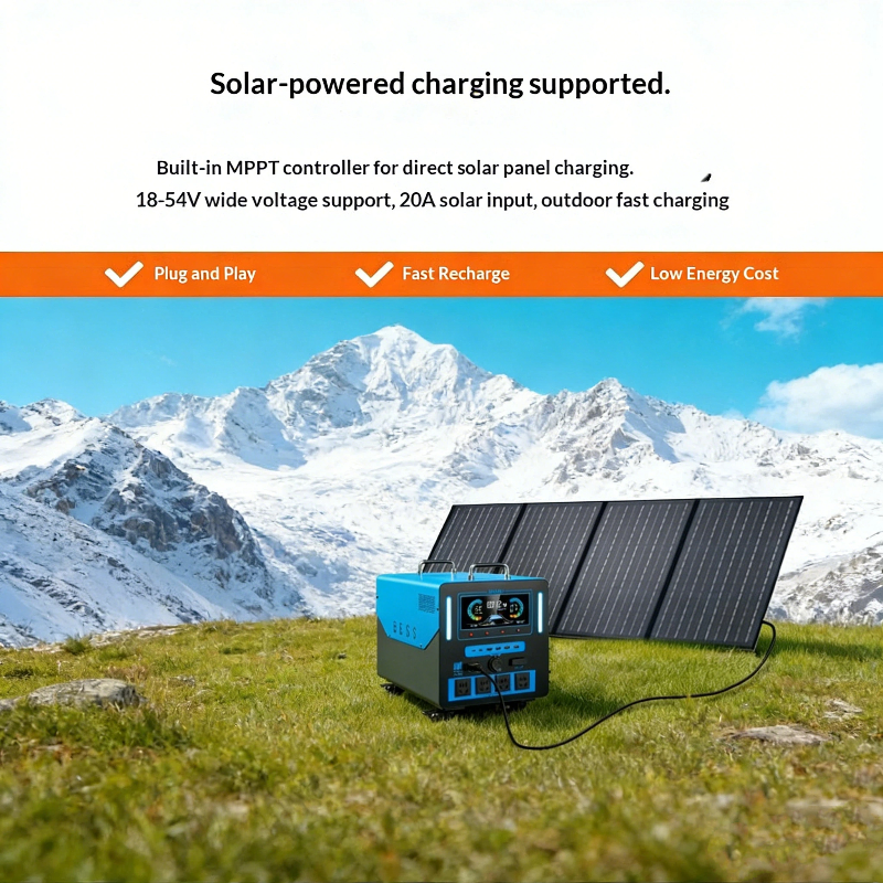 Estación de energía solar portátil de alta potencia generador solar móvil de gran capacidad carga rápida para uso en exteriores y respaldo de emergencia fuera de la red