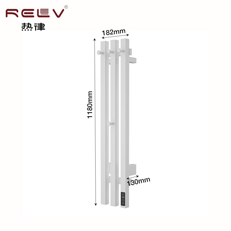 Radiador de toallas eléctrico vertical de múltiples barras montado en la pared 304 de acero inoxidable para baño