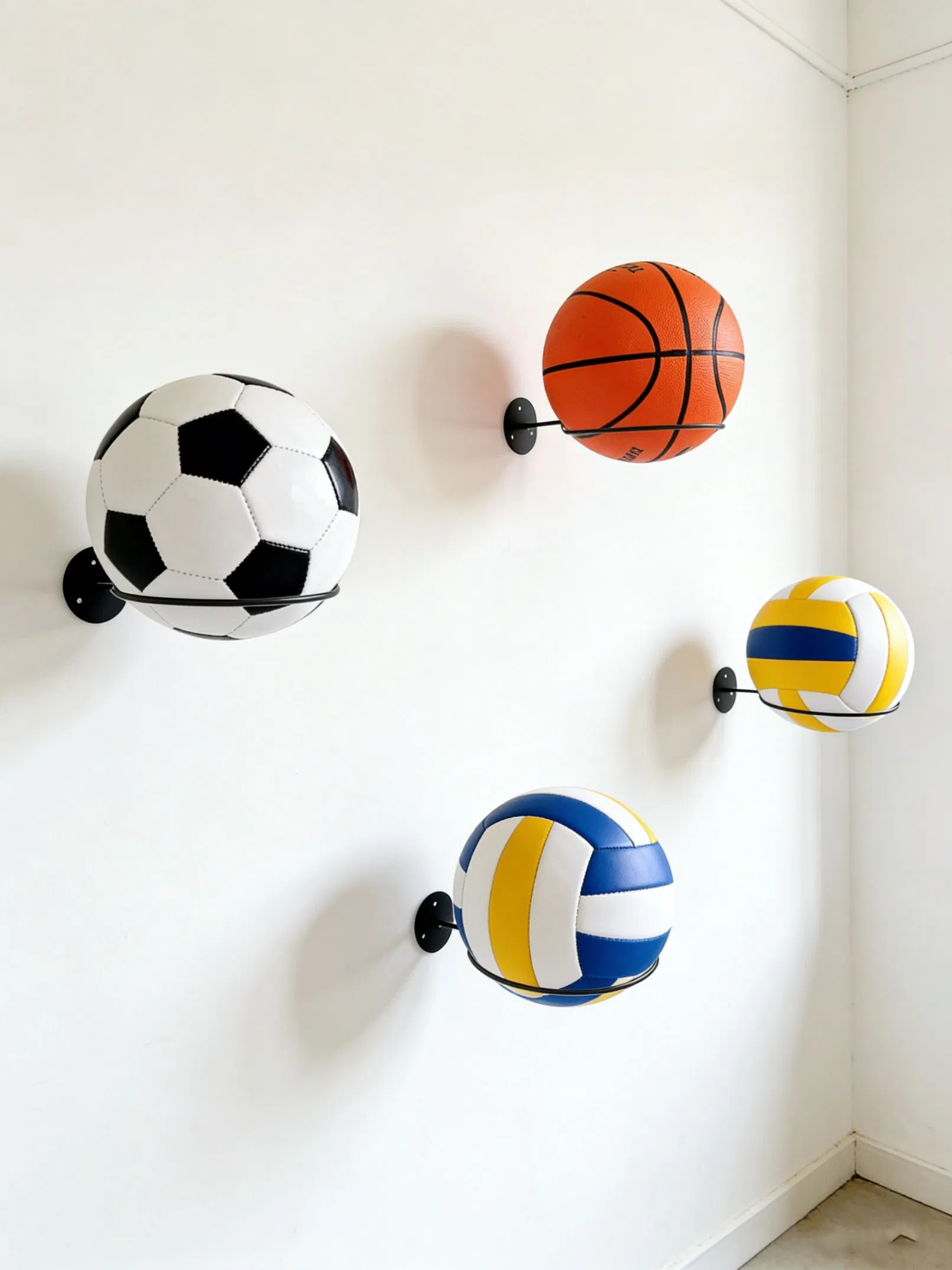 Soporte de almacenamiento para baloncesto montado en la pared, estante para flores, viene con tornillos de expansión