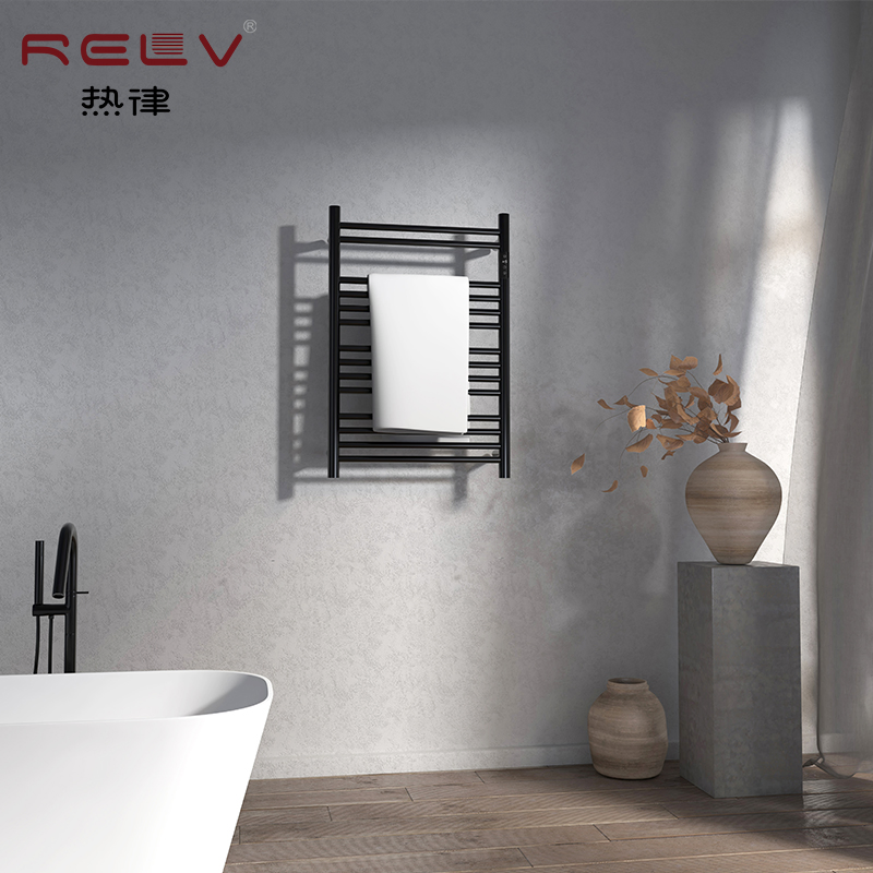 304 Toallero eléctrico de acero inoxidable montado en la pared con estante, radiador para baño con barras personalizables