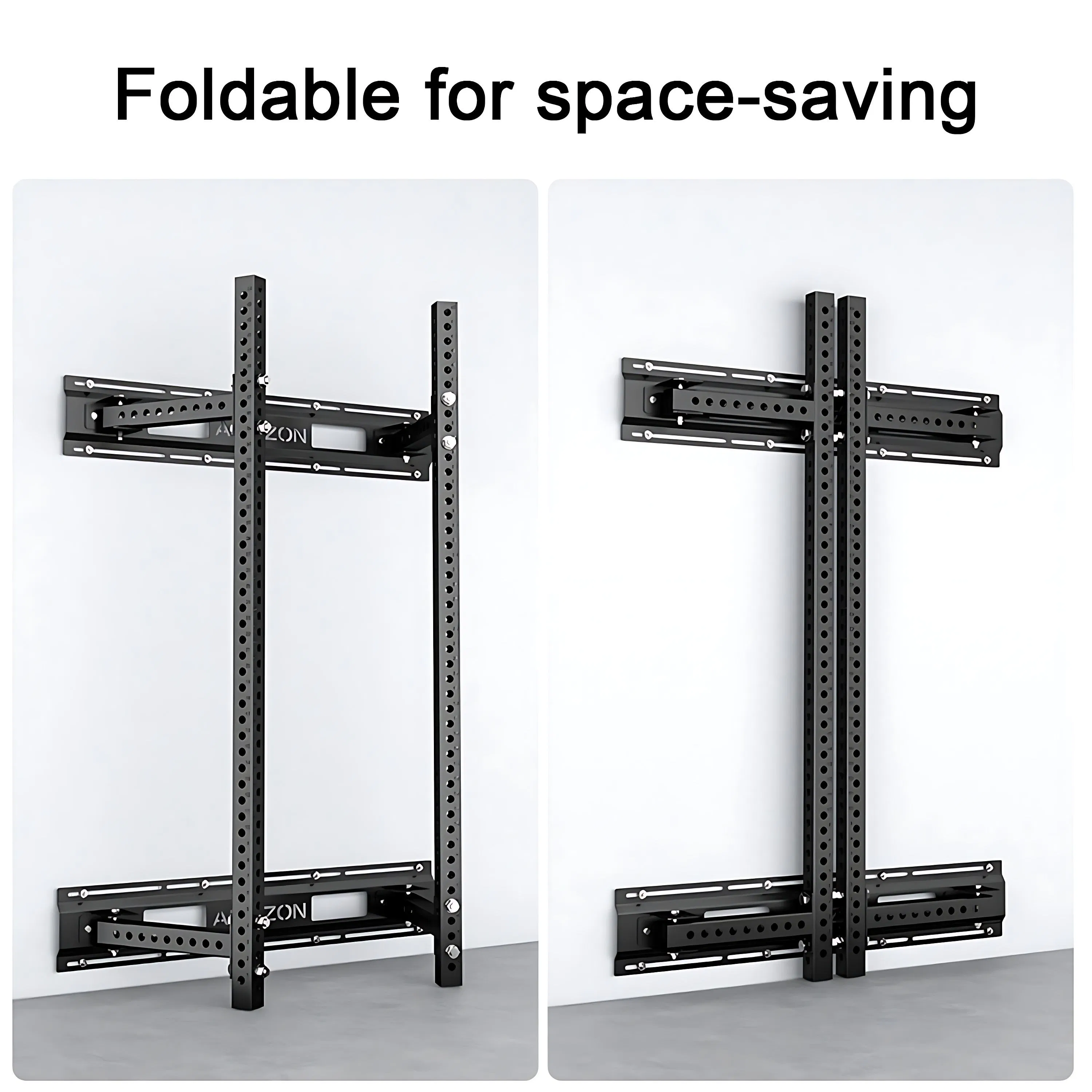 Soporte de sentadillas plegable montado en la pared versátil para sistemas de entrenamiento de fuerza profesional