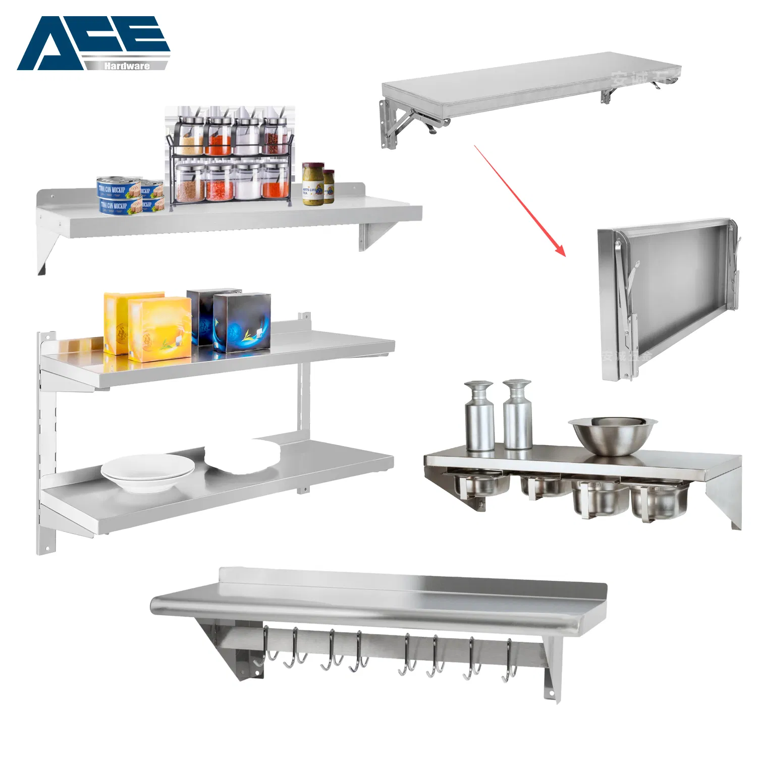 Estante de pared estante montado en la pared para equipo de cocina comercial utensilios de cocina equipo de restaurante