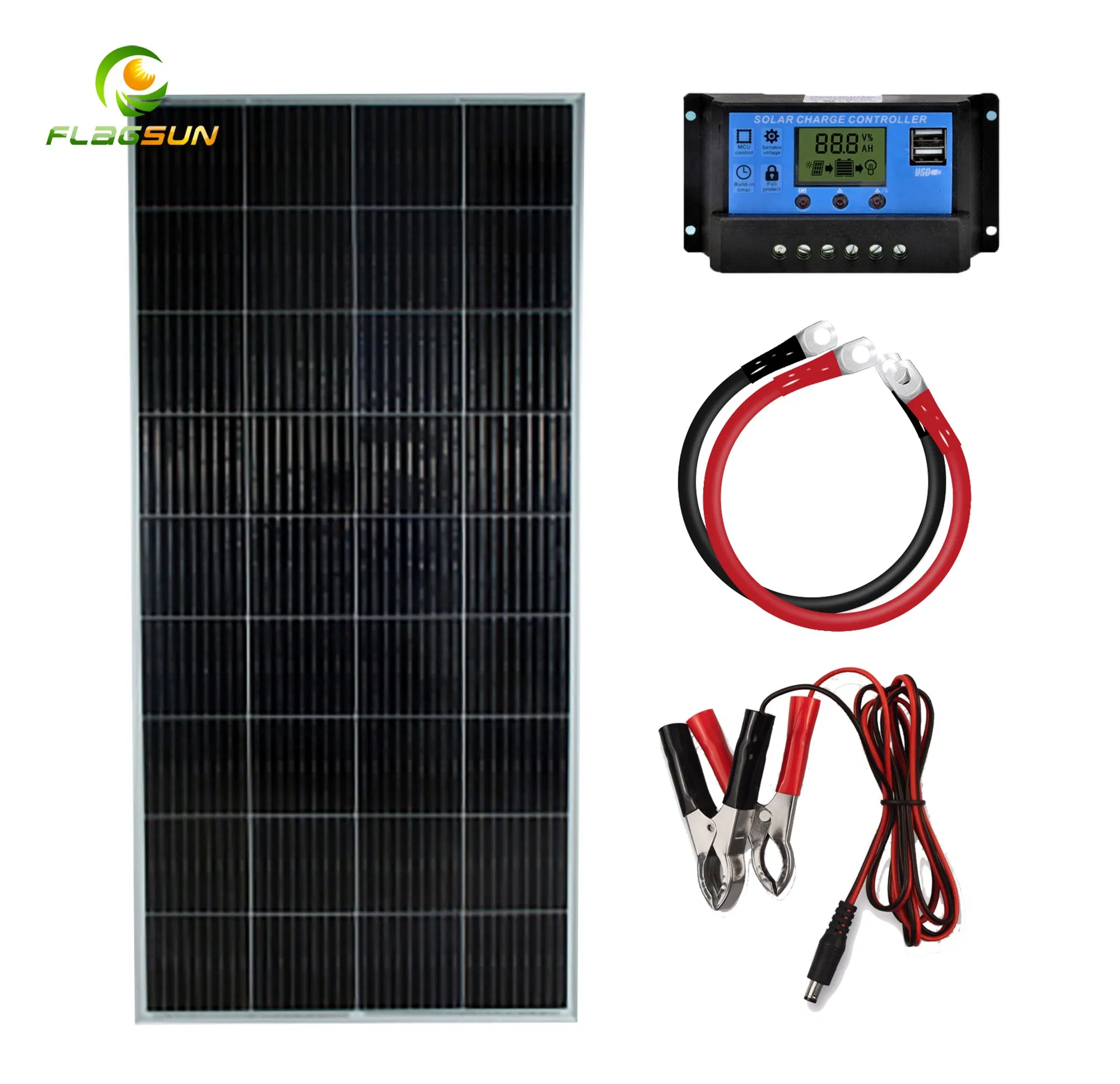 200 Kit de inicio de panel solar de 12 voltios módulo PV monocristalino para barco, caravana, autocaravana y otras aplicaciones fuera de la red