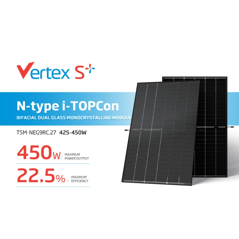 2025 Trina 450W Módulo Solar Monocristalino Doble Cristal Bifacial