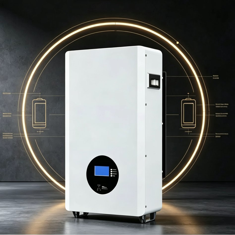 Batería doméstica de respaldo solar instalada en la pared, de cuerpo delgado, con carga múltiple, confiable, de bajo consumo y de fosfato de hierro y litio