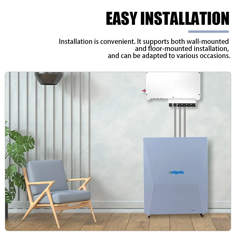 Sistema de Almacenamiento de Energía Montado en la Pared del Balcón con Batería 16kwh y BMS Inteligente