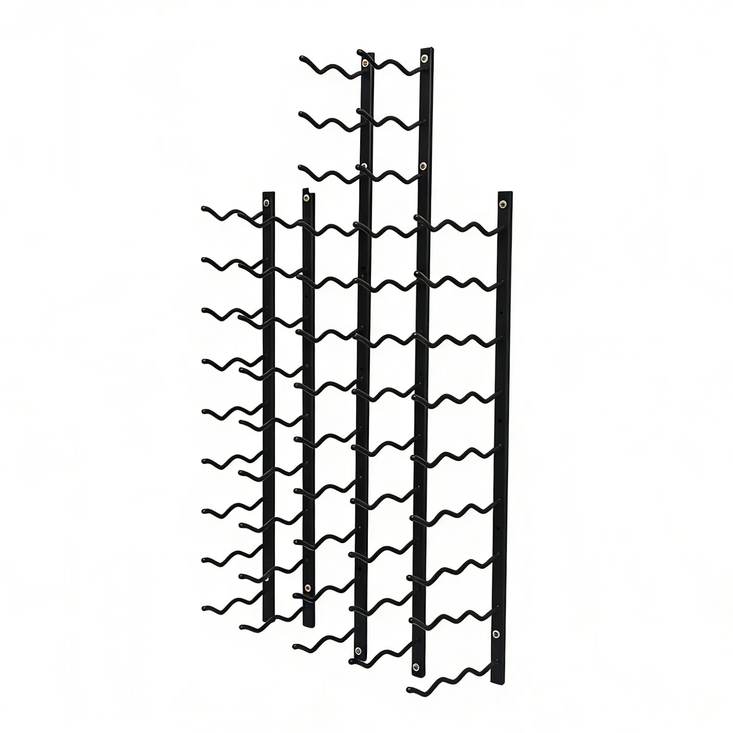 2/3/4FT Estante de vino de metal montado en la pared con recubrimiento en polvo negro satinado