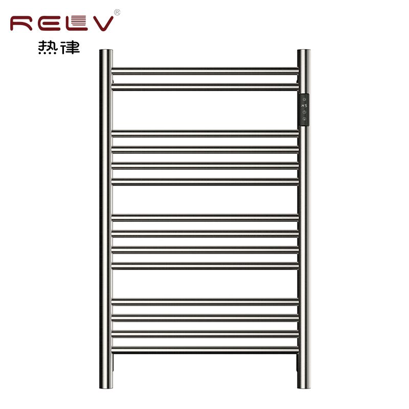 304 Toallero eléctrico de acero inoxidable montado en la pared con estante, radiador para baño con barras personalizables