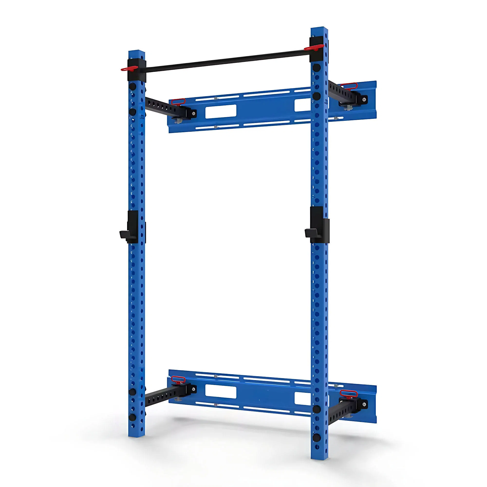 Soporte de sentadillas plegable montado en la pared versátil para sistemas de entrenamiento de fuerza profesional