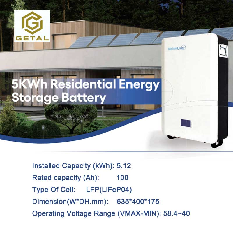 Paquete de Batería Modular 5/10/15/20/25/30 Kwh Almacenamiento de Energía Doméstica LiFePO4 Batería