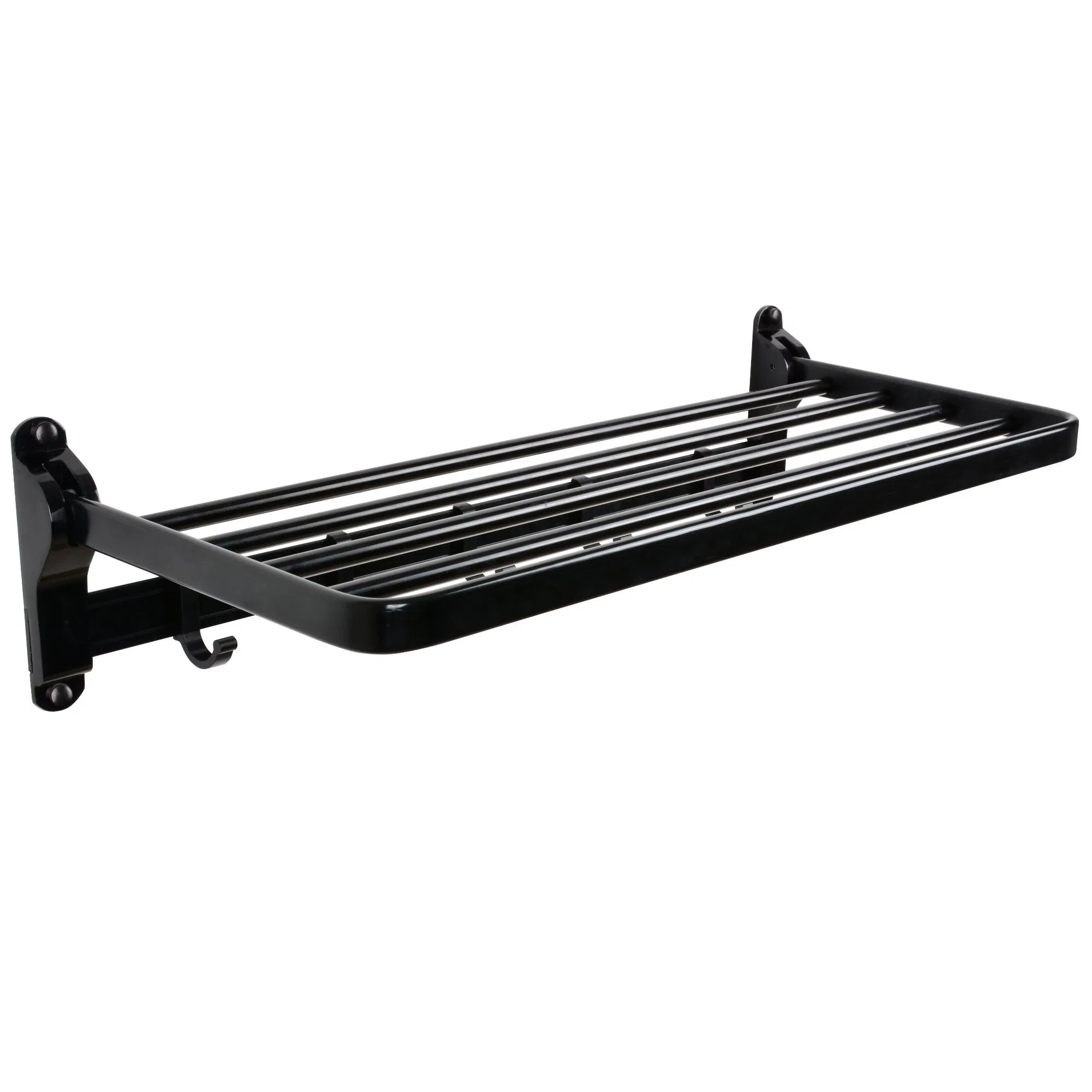Soporte de toallas de aluminio plegable personalizado - Soporte de toallas de baño montado en la pared con ganchos