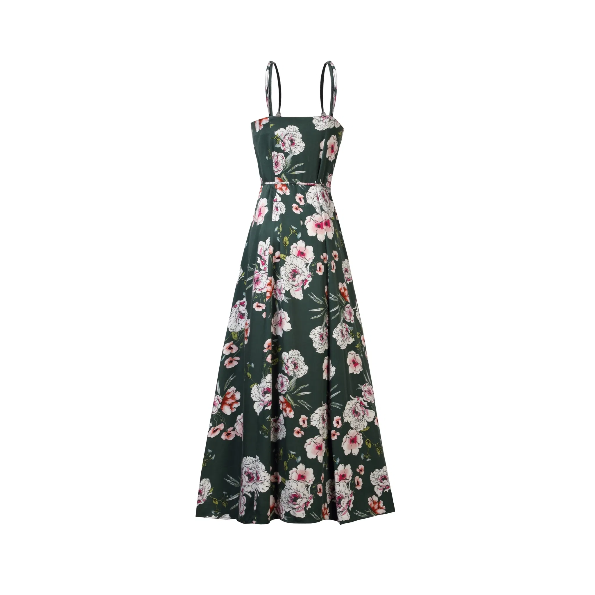 Vestidos Maxi Florais Elegantes para Mulheres, Primavera Verão, Decote em V, Roupas Disponíveis para Impressão DTG Personalizada e Design para Etiqueta Privada a Preço de Fabricante