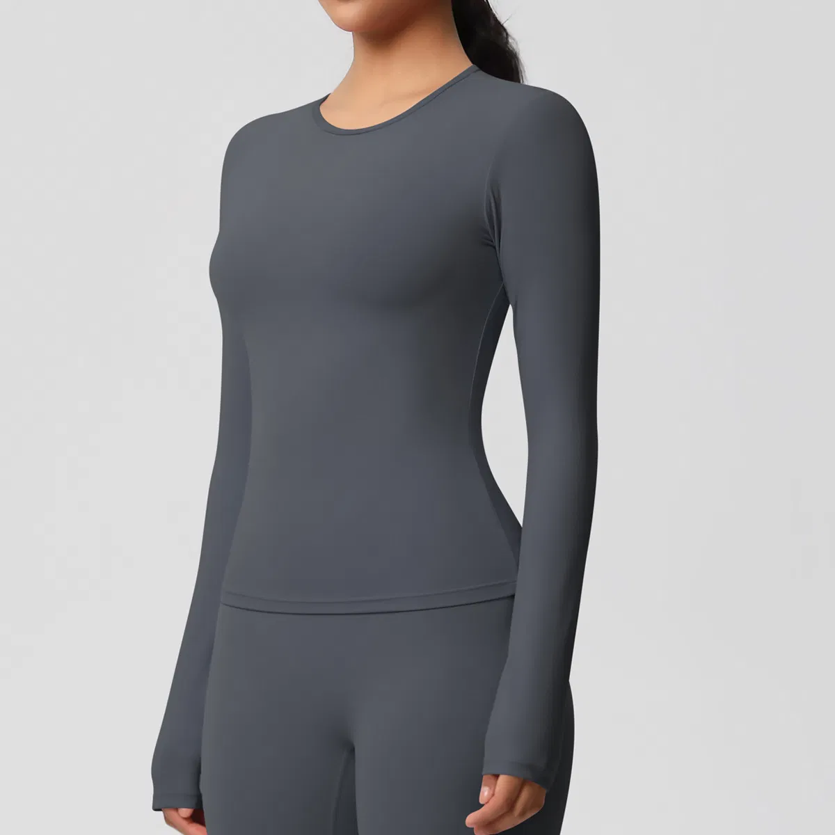 Camisetas de Manga Longa Cropped para Mulheres, Gola Redonda, Roupas de Atividade, Camisetas Básicas Ajustadas e Slim, Roupas Casuais para Sair Y2K Roupas para Meninas Adolescentes