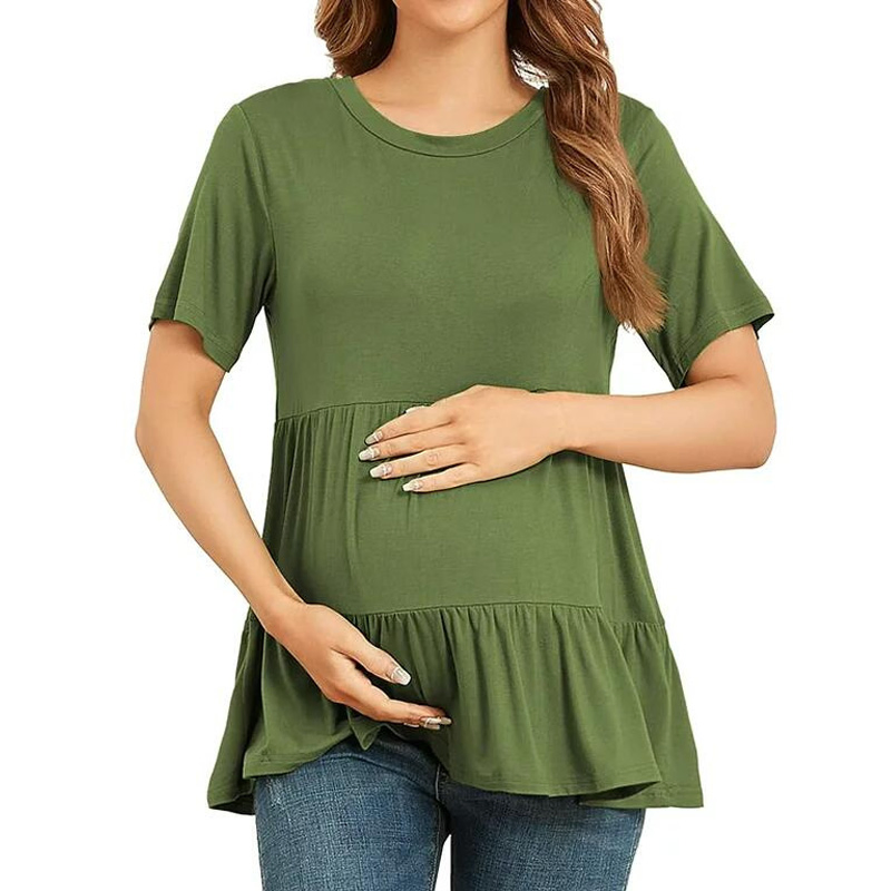 Roupa de Fabricação Oeko 100 Camiseta de Bambú Premium Sustentável Roupas de Maternidade Vestuário Feminino