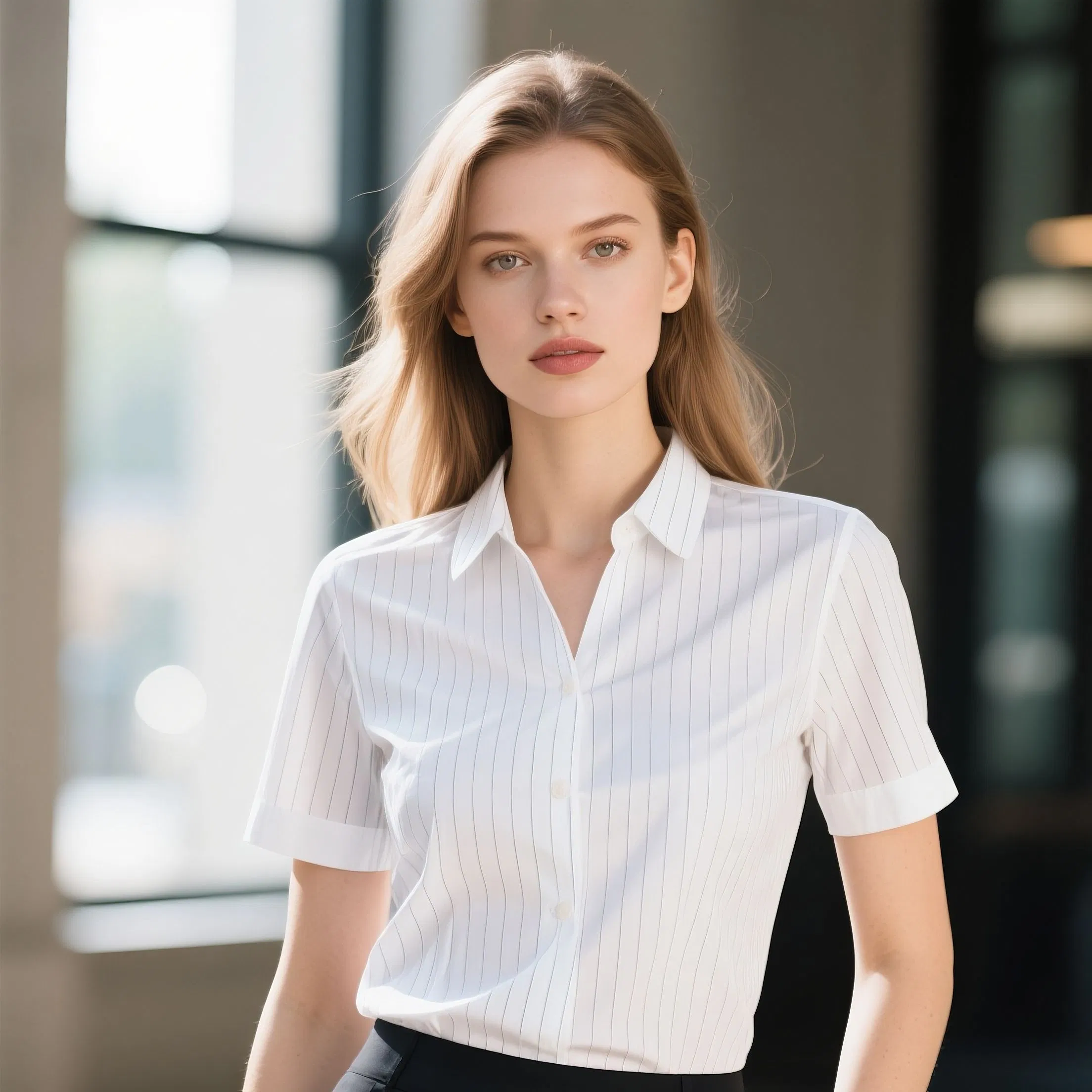 Camisa de Trabalho Personalizada para Mulheres Camisa Formal Elegante para Mulheres Designs de Tecido Roupas