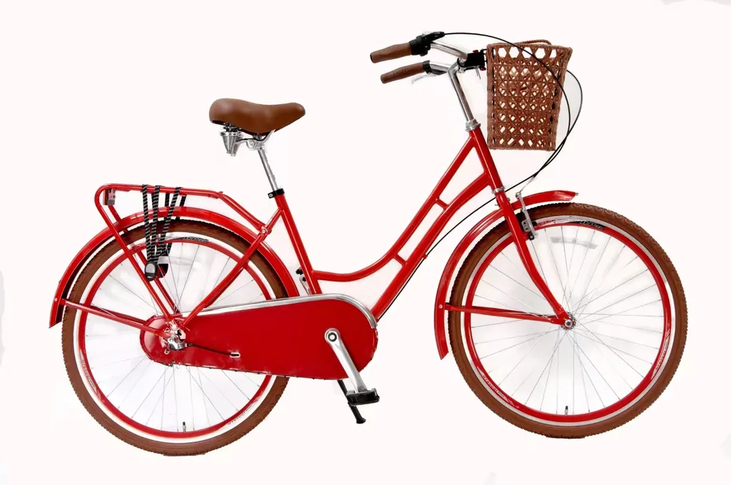 Bicicleta urbana de moda barata da China, bicicleta de uma única velocidade para cidade com cesta para mulheres adultas