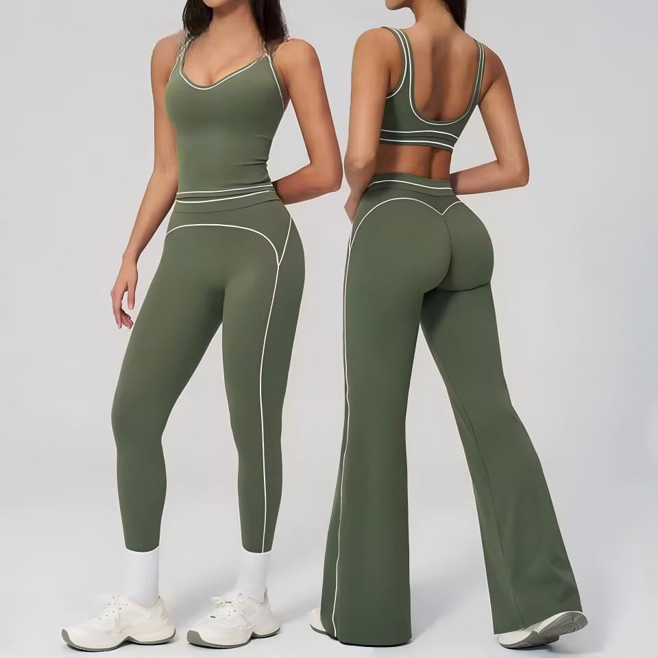 Conjunto de Yoga 2PCS Roupas Femininas Conjuntos Esportivos Roupas de Academia Roupas de Corrida Sutiã Esportivo Conjuntos Femininos Roupas de Treino Roupas de Yoga Esportivas
