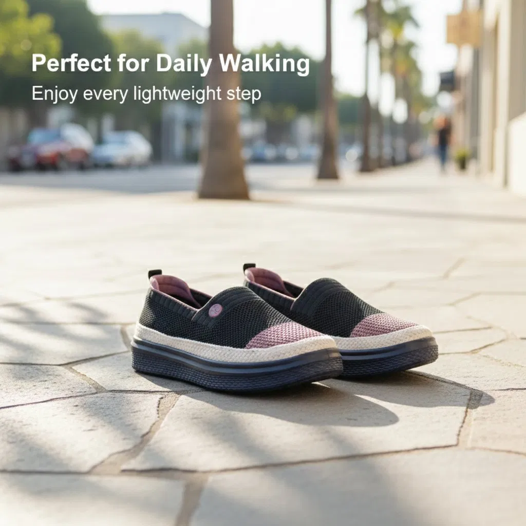 Shoe Casual Baixo Minimalista Urbano Feminino com Solas Macias e Construção Leve