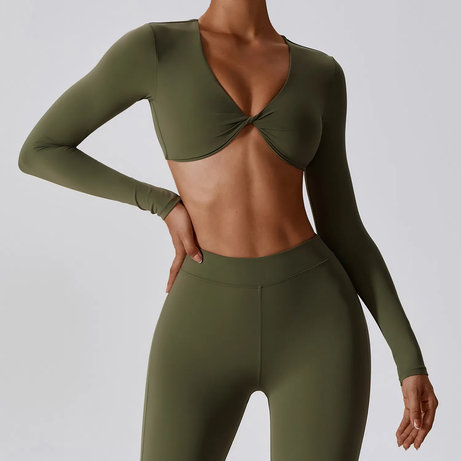 Camiseta Esportiva Personalizada de Manga Longa para Academia, Tops de Yoga, Roupas Esportivas Femininas