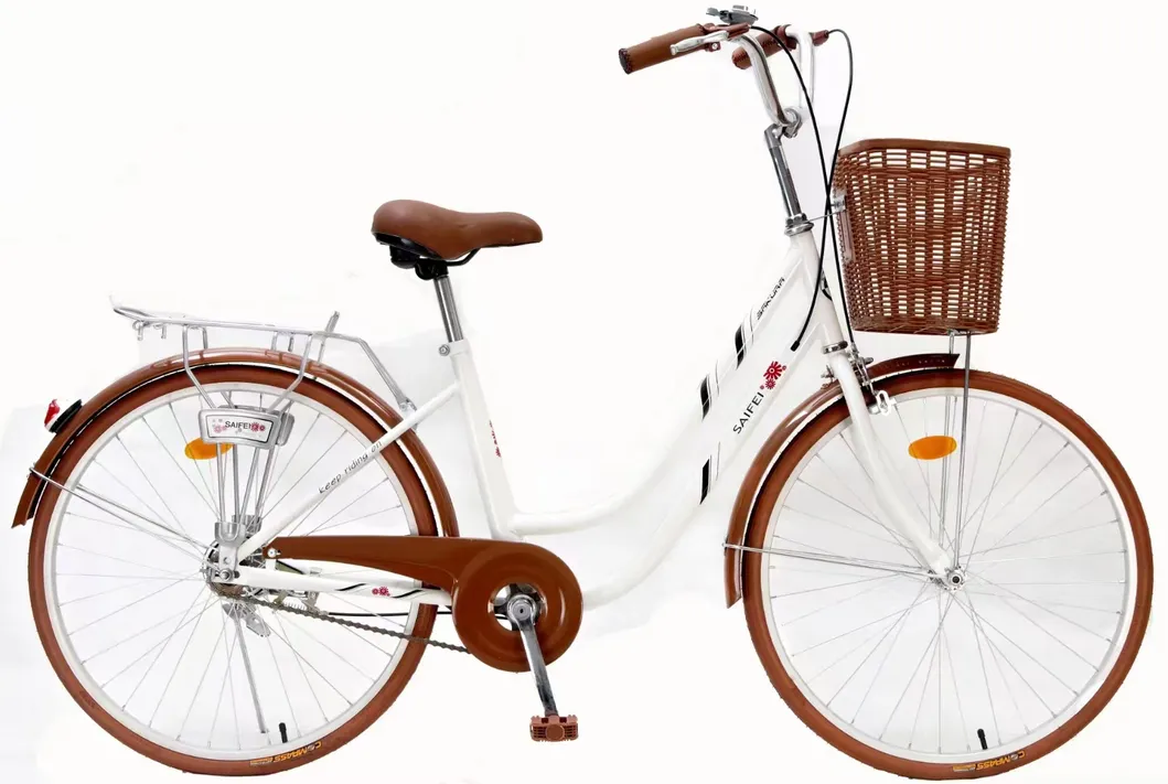Bicicleta urbana de moda barata da China, bicicleta de uma única velocidade para cidade com cesta para mulheres adultas