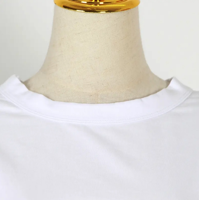 Camiseta solta de algodão personalizada para mulheres, roupas femininas em tamanho grande