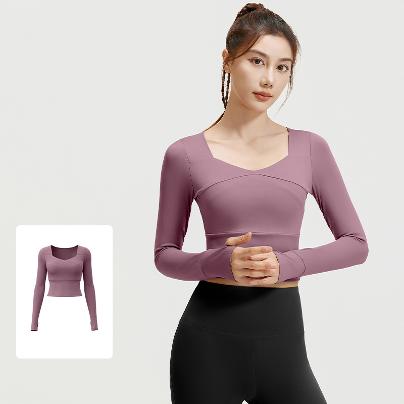 Camiseta de manga longa espessa para mulheres, top para corrida e jogging, moletom esportivo, vestuário esportivo ao ar livre