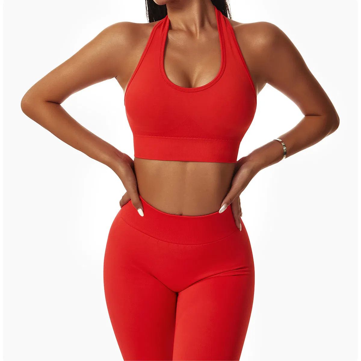 Conjunto de Yoga Sem Costura para Mulheres Conjunto de Fitness para Academia Conjunto de Yoga Sutiã de Yoga Leggings de Yoga Roupas de Treino