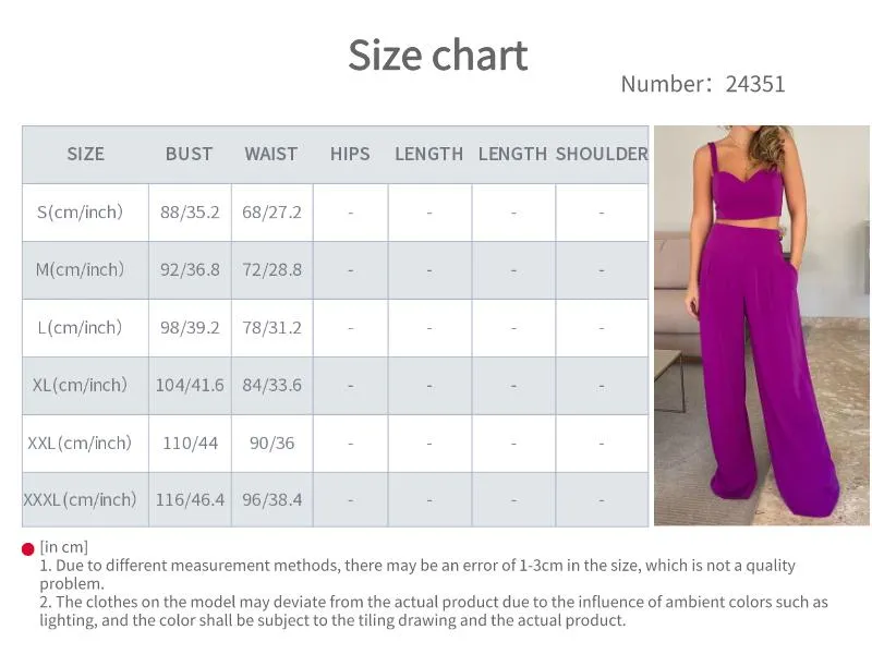 Personalização por atacado Conjuntos de duas peças femininos Blusas cropped de cor sólida Calças de perna larga Roupas femininas