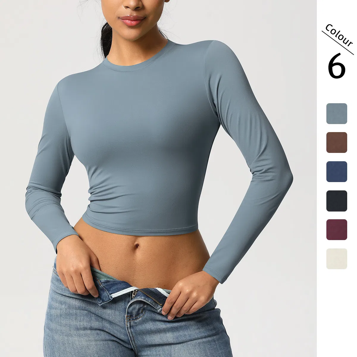 Camisetas de Manga Longa Femininas Cropped Básicas Ajustadas Moda 2025 Saindo Y2K Tops Roupas para Meninas Adolescentes