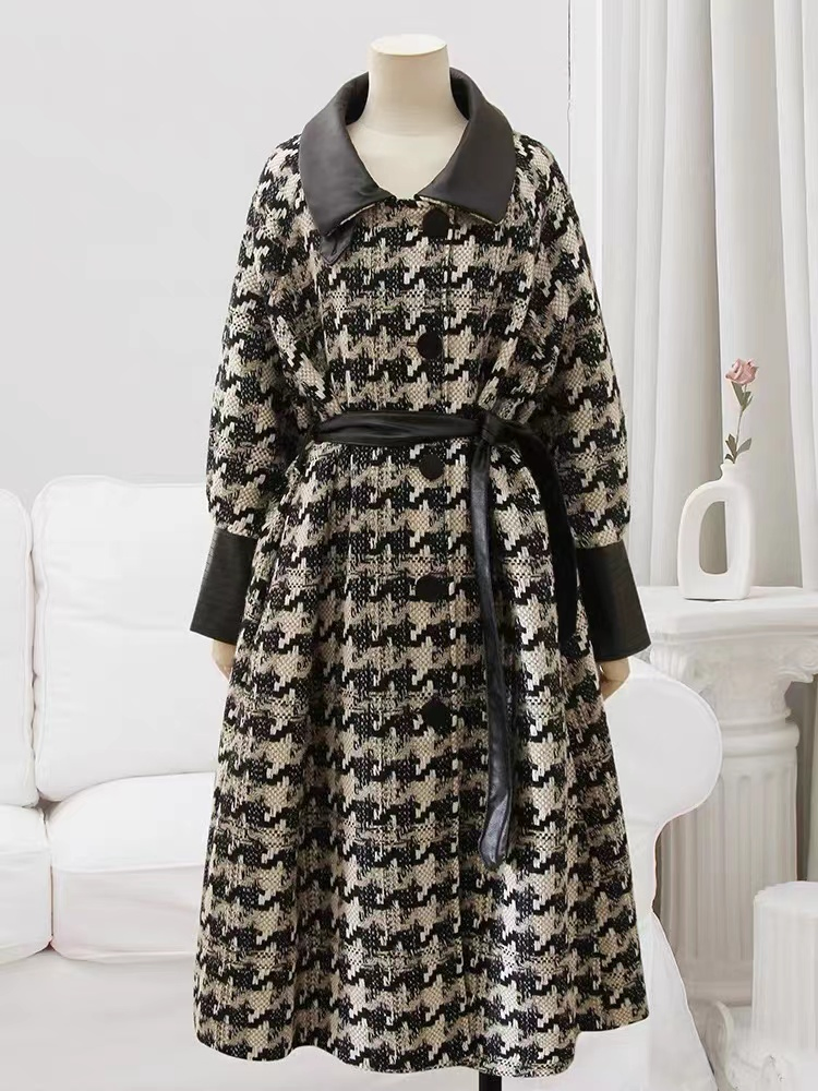 Marca de Moda de Roupas Personalizadas Design Casaco Longo Feminino Vestuário de Inverno Estilo Trendy Preço de Atacado de Alta Qualidade Fábrica Etiqueta Privada Logotipo Acessórios de PU