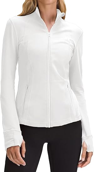 Jaqueta Completa Feminina para Corrida, Ajuste Slim, Roupas de Fitness e Yoga