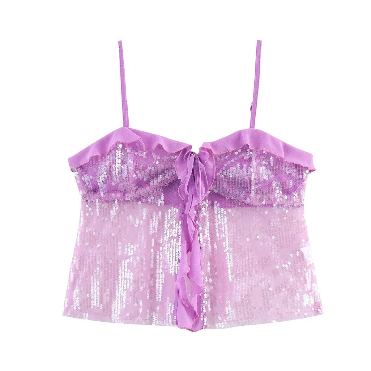 Top cropped sem mangas de lantejoulas de alta qualidade para mulheres, roupa de festa, vestuário casual, roupas personalizadas, estilo europeu, roupas femininas, etiqueta privada