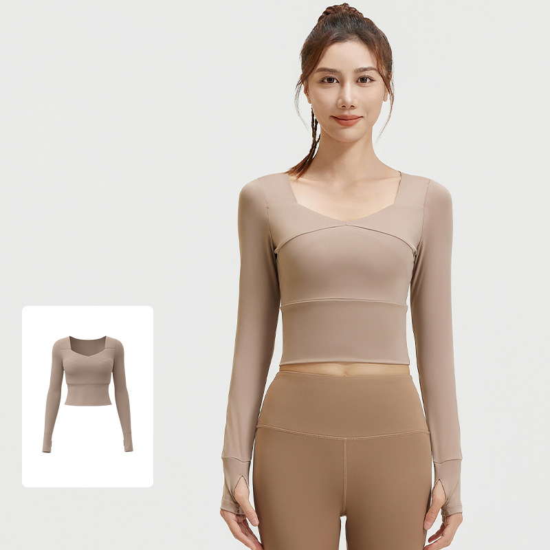 Camiseta de manga longa espessa para mulheres, top para corrida e jogging, moletom esportivo, vestuário esportivo ao ar livre
