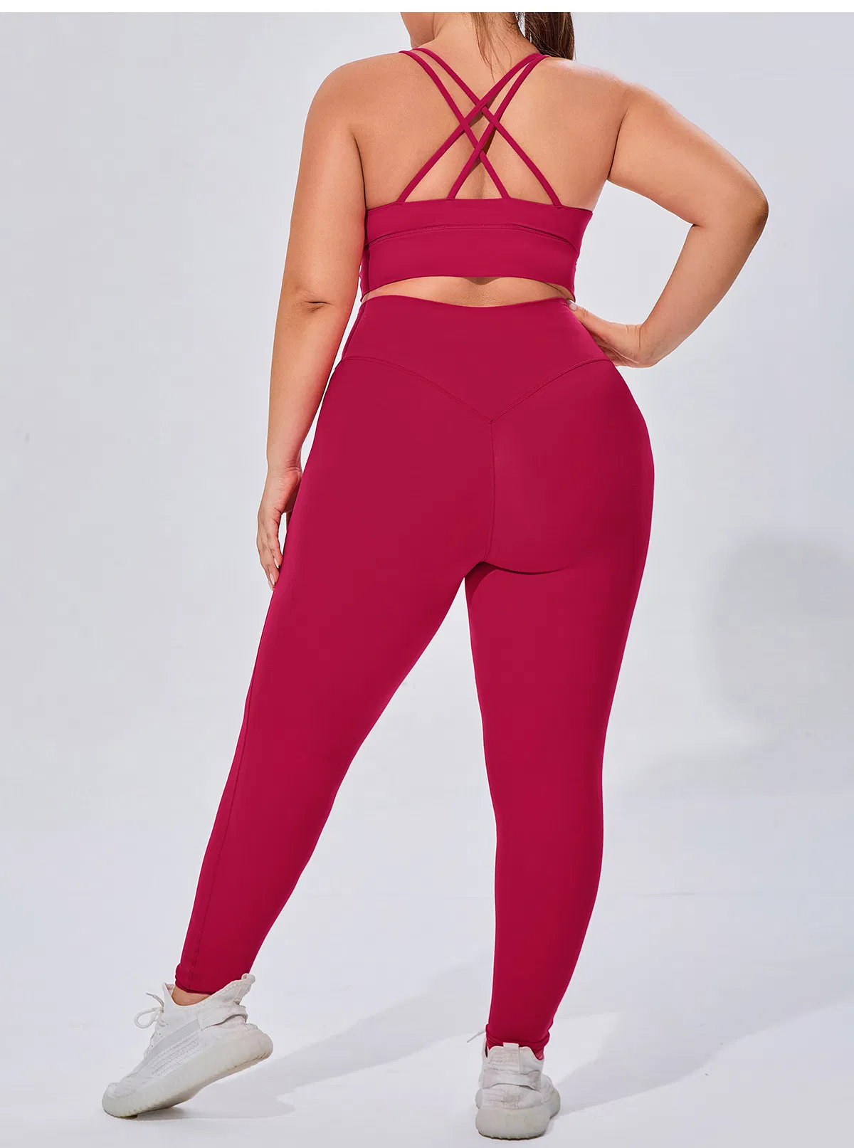 Conjunto de Roupas Femininas Personalizadas, Sutiã Esportivo, Leggings, Roupas de Yoga, Tamanho Plus 2piece