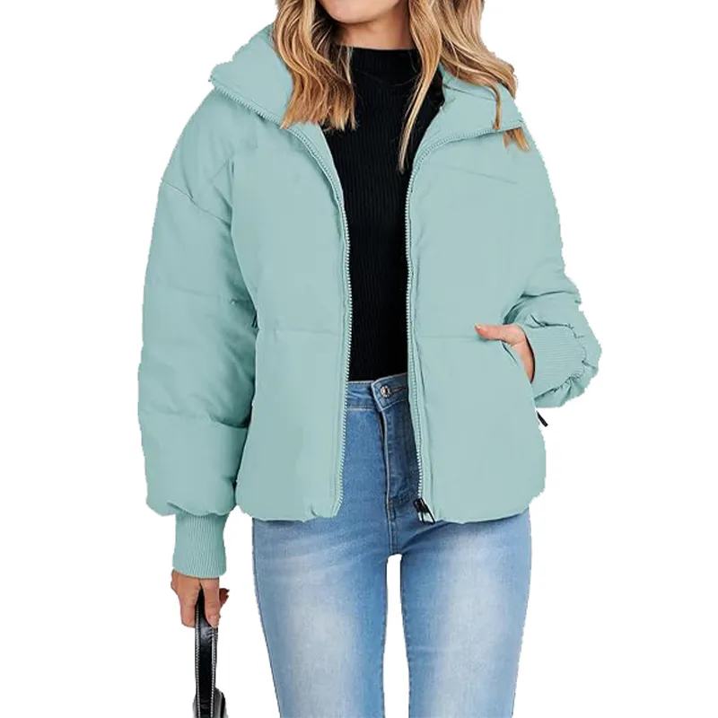Casaco Puffer Cropped Vista Traseira
