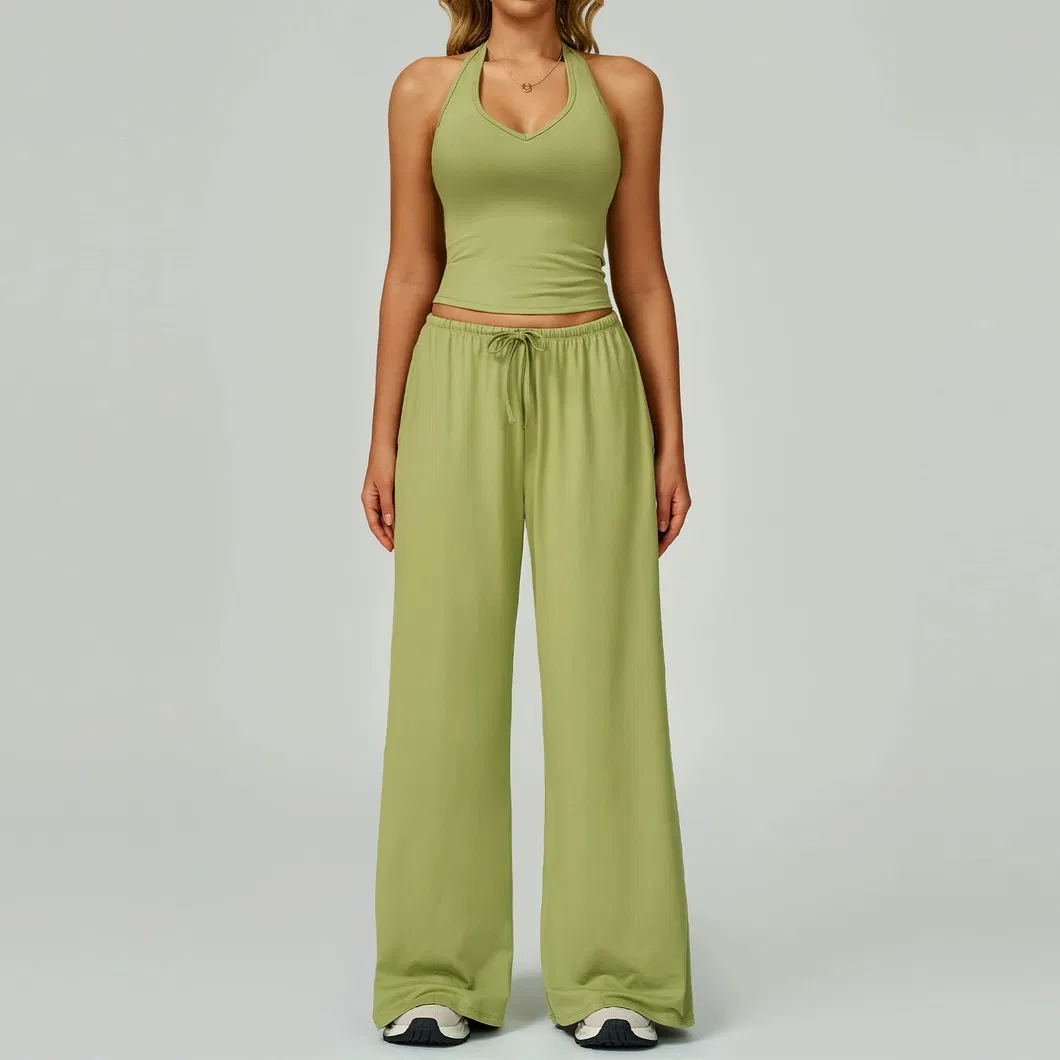 Conjunto de Yoga Colete Calças Femininas Secagem Rápida