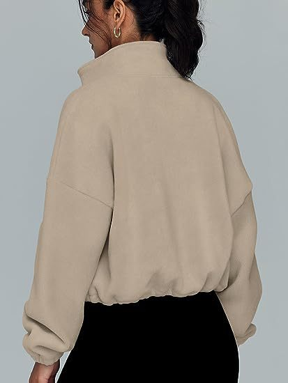 Moletom Feminino Super Grande Outono Inverno Moda Pulôver com Meio Zíper Suéter Trançado Roupas Casuais