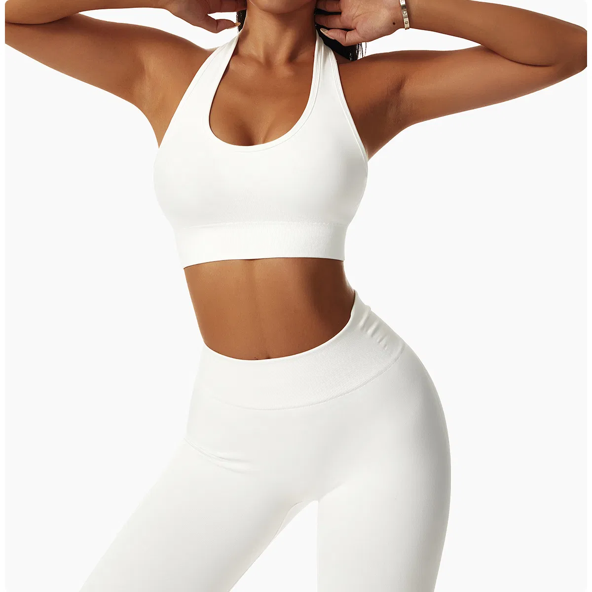 Conjunto de Yoga Sem Costura para Mulheres Conjunto de Fitness para Academia Conjunto de Yoga Sutiã de Yoga Leggings de Yoga Roupas de Treino